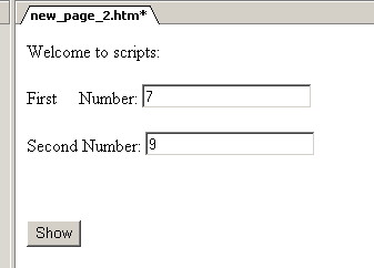 This is an example of a form using scripts for compute within a HTML page.