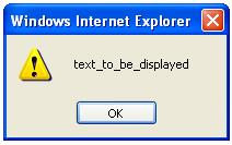 The figure allows you to see the dialog box displayed by Alert function.